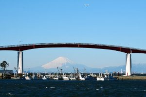 画像：木更津港から見た富士山